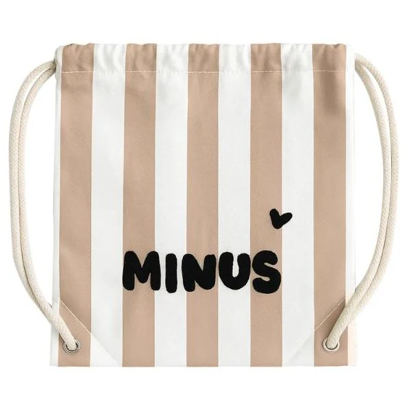 Sac de gym à cordons Minus rayures rose
