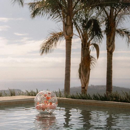 Ballon de plage 3D Pink Flowers