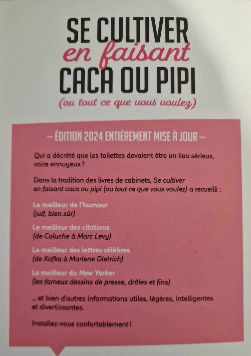 Se cultiver en faisant caca ou pipi, édition 2024