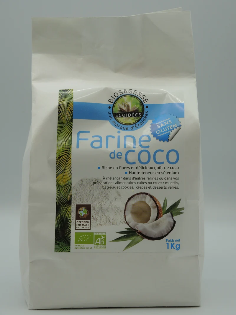 Farine de coco, 1kg, Ecoidées