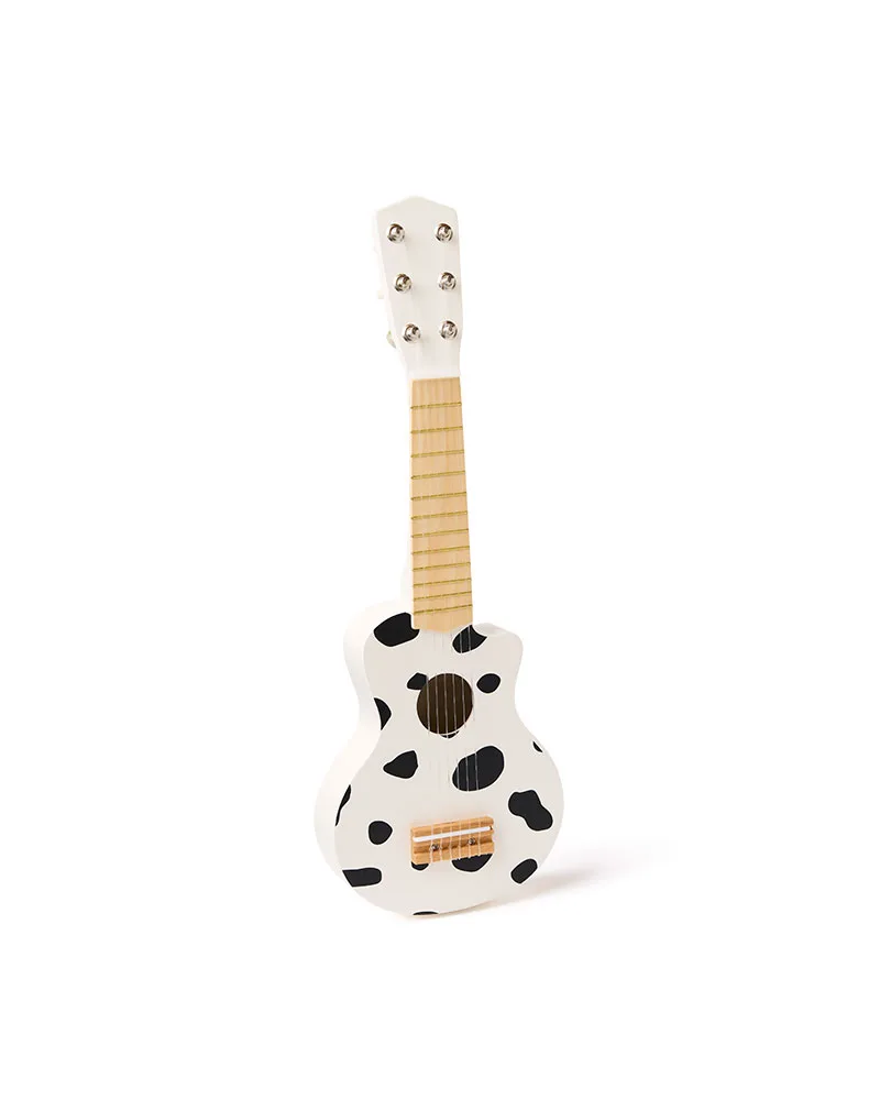 Guitare enfant en bois noir et blanc – jouet musical dès 3 ans