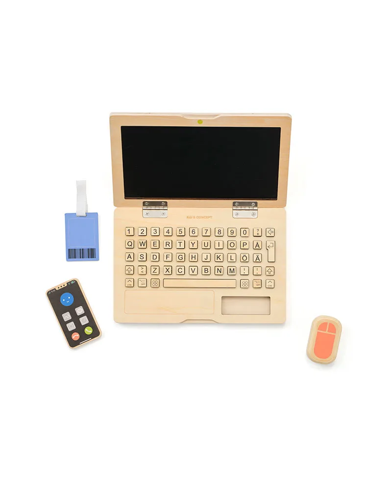 Kit travail au bureau ordinateur en bois – jeu d’imitation dès 3 ans