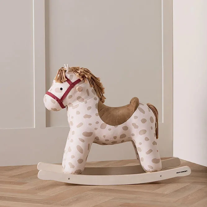 Cheval à bascule Dotty beige à taches – jouet d’éveil dès 18 mois