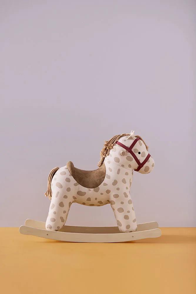 Cheval à bascule Dotty beige à taches – jouet d’éveil dès 18 mois