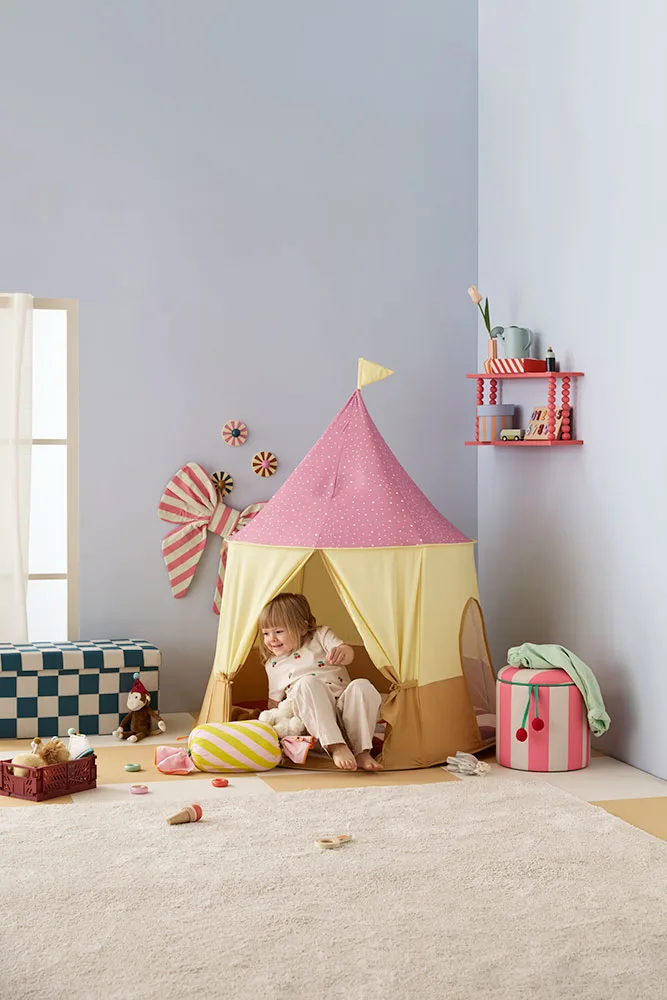 Tente cirque rose enfant pop-up – cabane cosy dès 2 ans