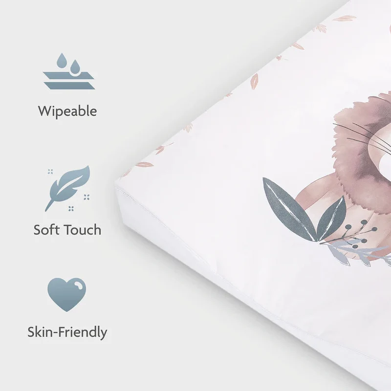 Matelas à langer bébé 50x65 cm – bords vagues sécurisés Lion Leo
