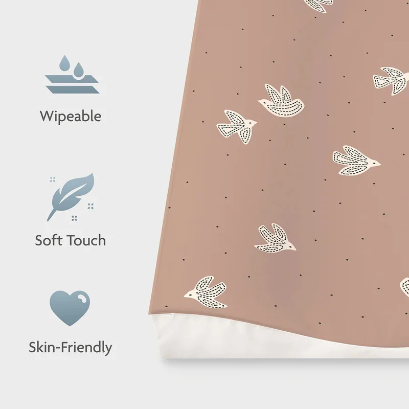 Matelas à langer bébé 50x65 cm – bords vagues sécurisés Birdy