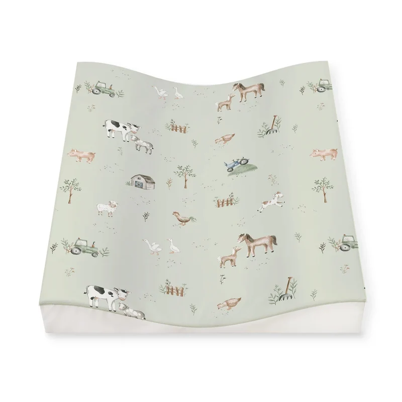 Matelas à langer bébé 50x65 cm – bords vagues sécurisés Farm