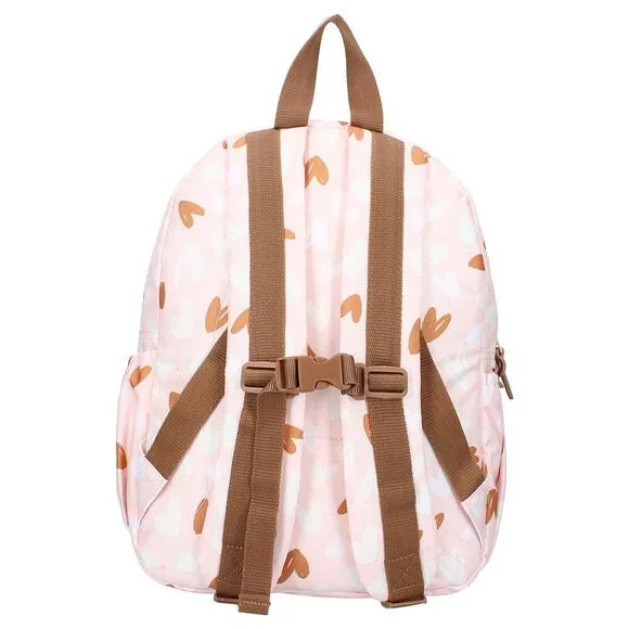 Sac à dos enfant Loving Days cœurs rose et caramel