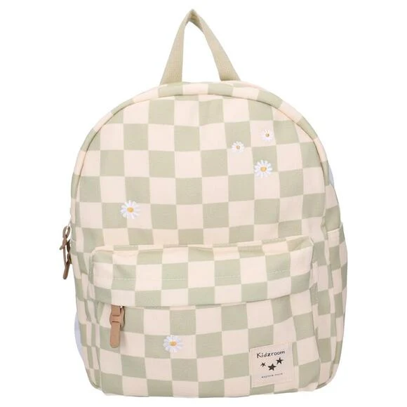 Sac à dos enfant Nostalgia pâquerettes beige et vert