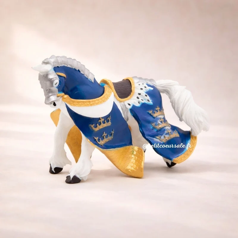 Figurine Cheval du Roi Arthur bleu – jouet enfant dès 3 ans