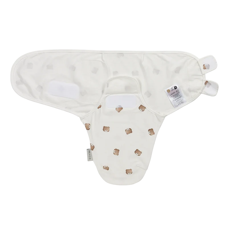 Couverture d’emmaillotage bébé – coton 0-3 mois ourson