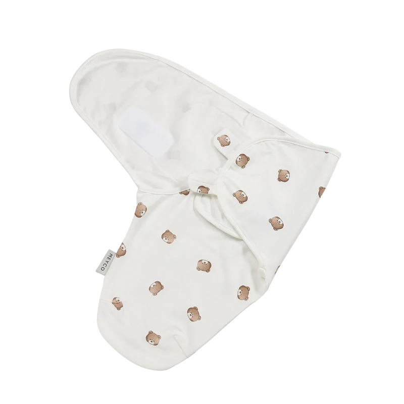 Couverture d’emmaillotage bébé – coton 0-3 mois ourson