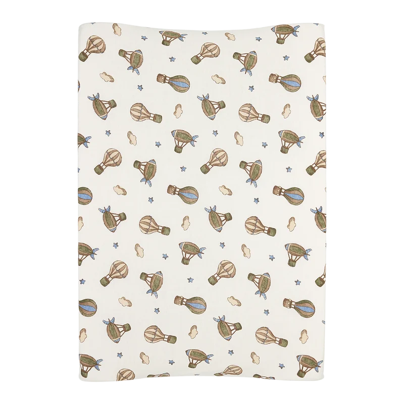Housse matelas à langer bébé coton 50x70 montgolfière