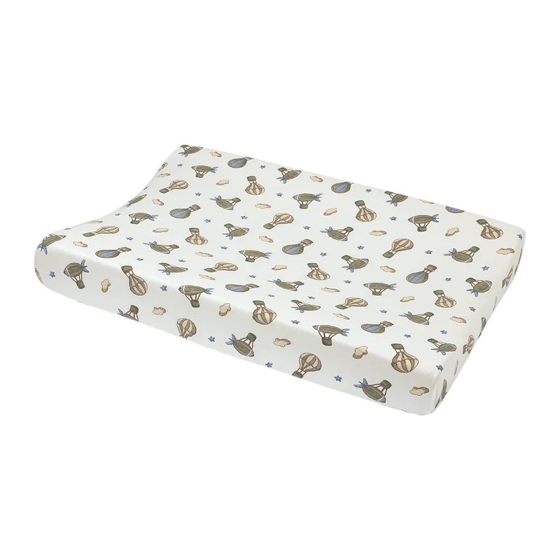 Housse matelas à langer bébé coton 50x70 montgolfière