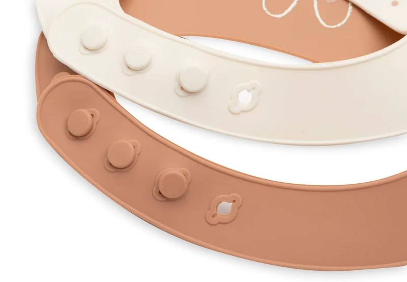 Lot de 2 Bavoirs Silicone Bébé Kangourous