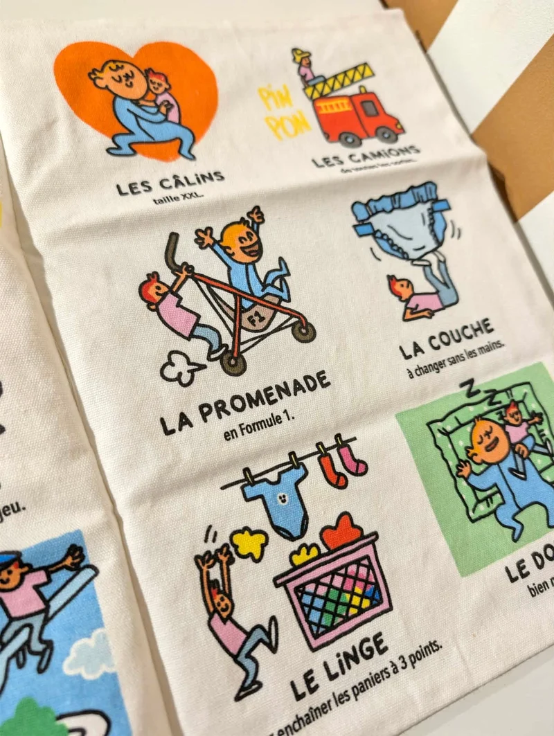 Livre bébé tissu papa – livre sensoriel naissance