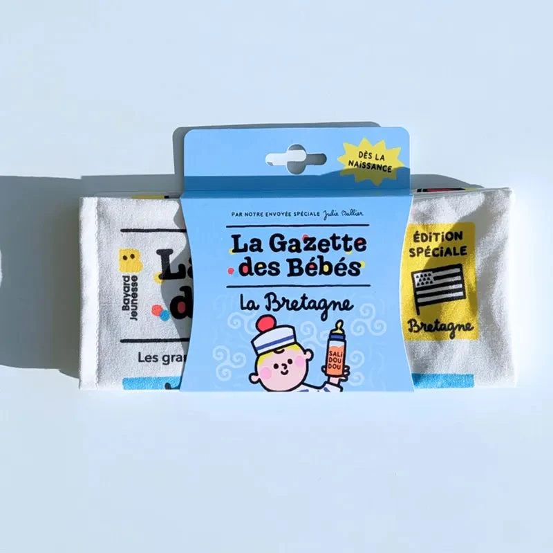Livre bébé tissu bruissant Bretagne – livre sensoriel naissance