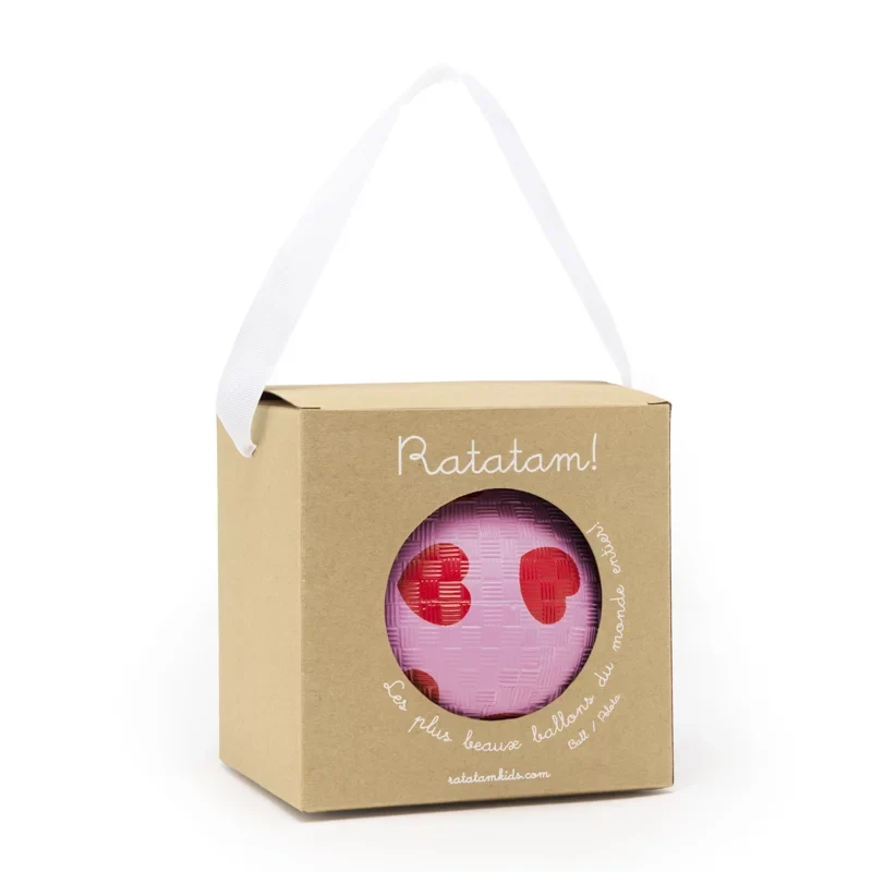 Ballon bébé cœurs rose 12 cm – balle enfant ludique