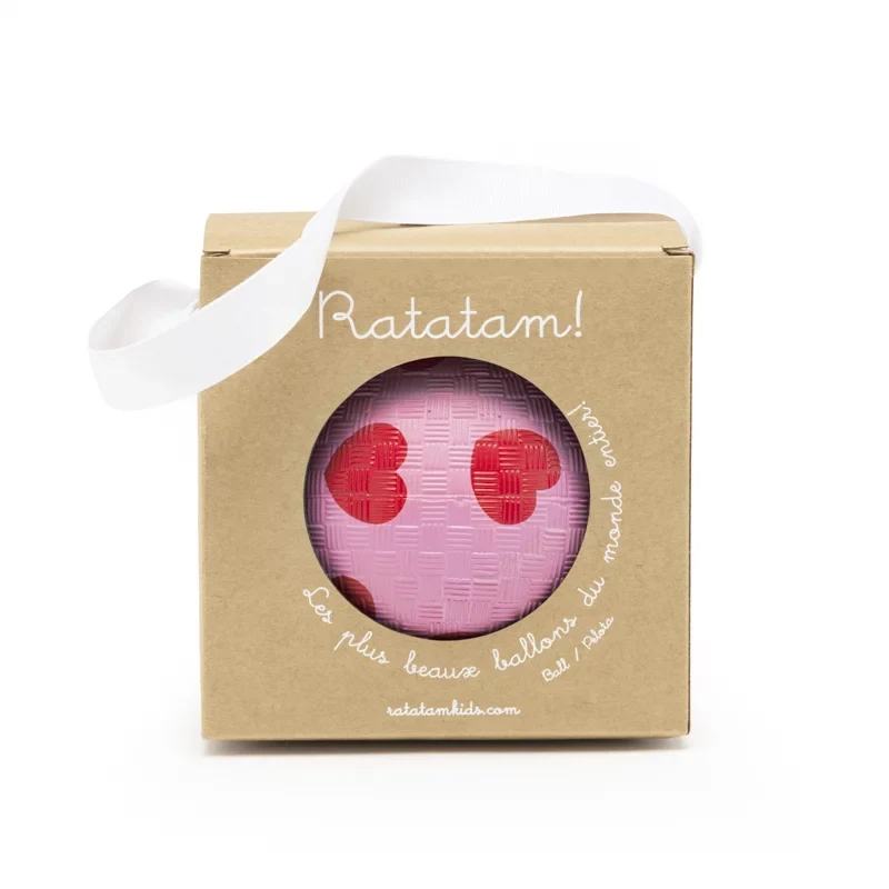 Ballon bébé cœurs rose 12 cm – balle enfant ludique