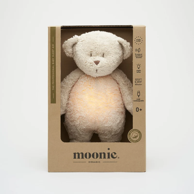 Ourson apaisant Moonie sable en coton bio
