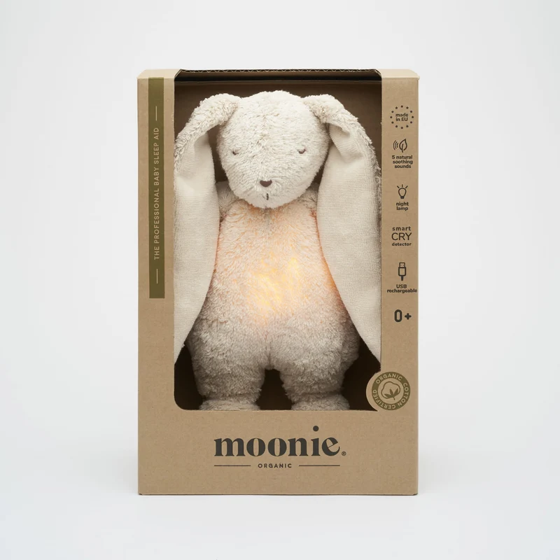 Lapin apaisant Moonie sable en coton bio
