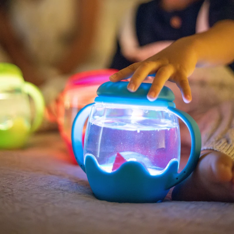 Jarre jouet sensoriel lumineux enfant – bocal apaisant dès 18 mois Bleue