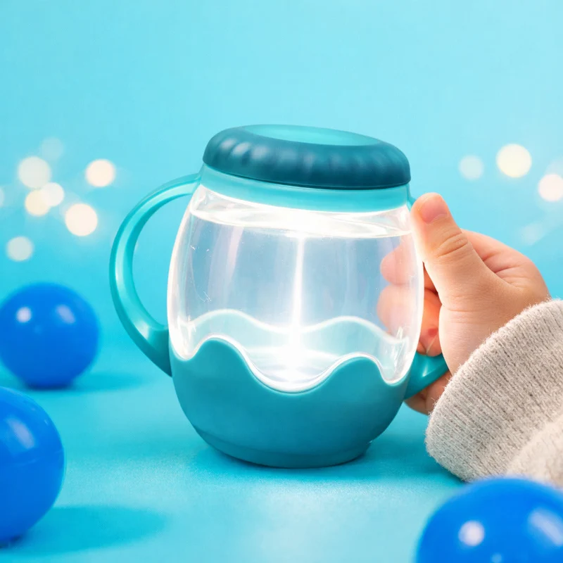 Jarre jouet sensoriel lumineux enfant – bocal apaisant dès 18 mois Bleue
