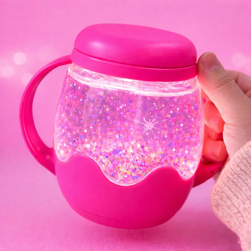 Jarre jouet sensoriel lumineux enfant – bocal apaisant dès 18 mois rose