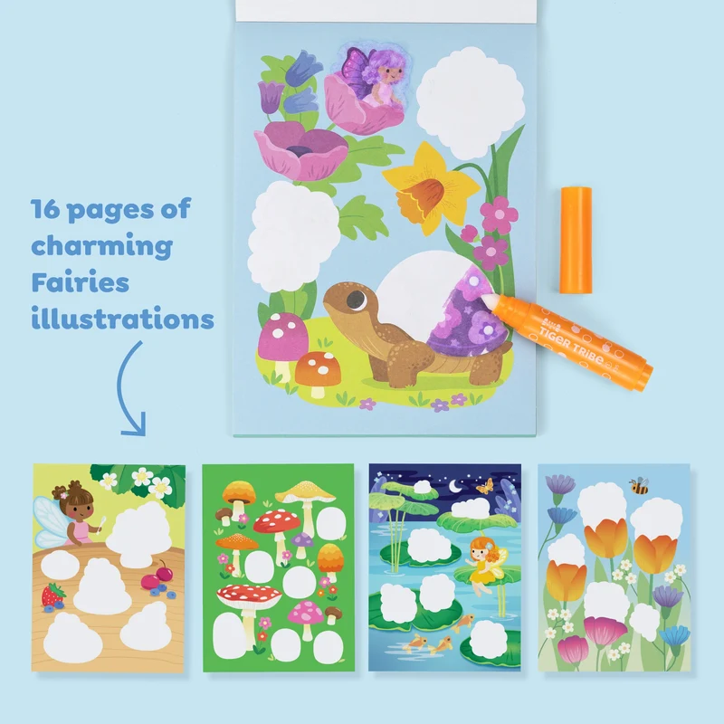 Coloriage magique enfant fées – carnet sans tache 2 ans