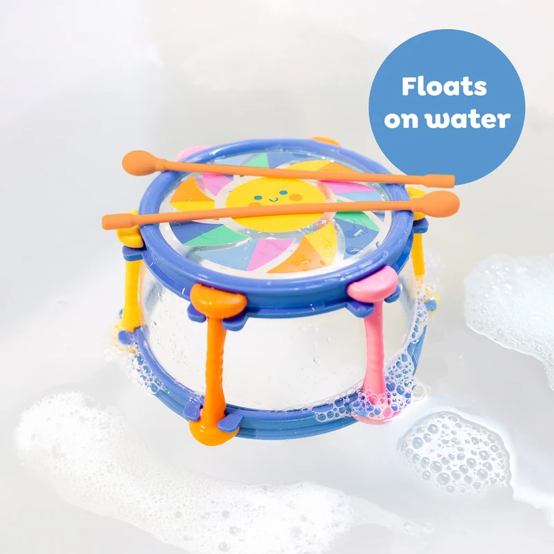 Jouet de bain bébé tambour – jouet d’éveil musical 2 ans