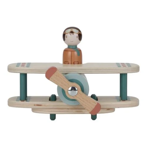 Avion jouet en bois avec pilote – Jouet d’éveil 18 mois