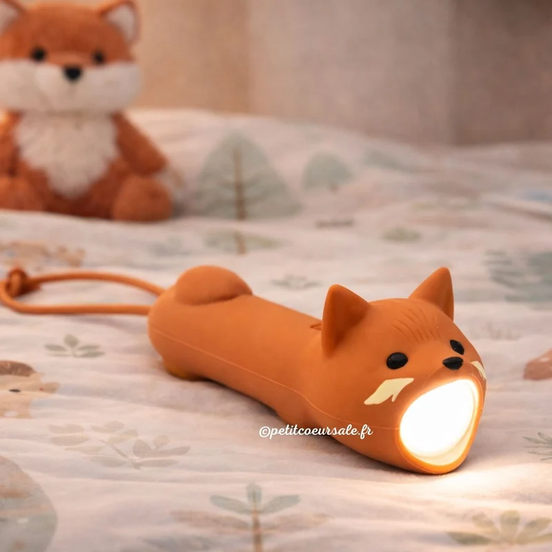 Lampe torche enfant renard rechargeable