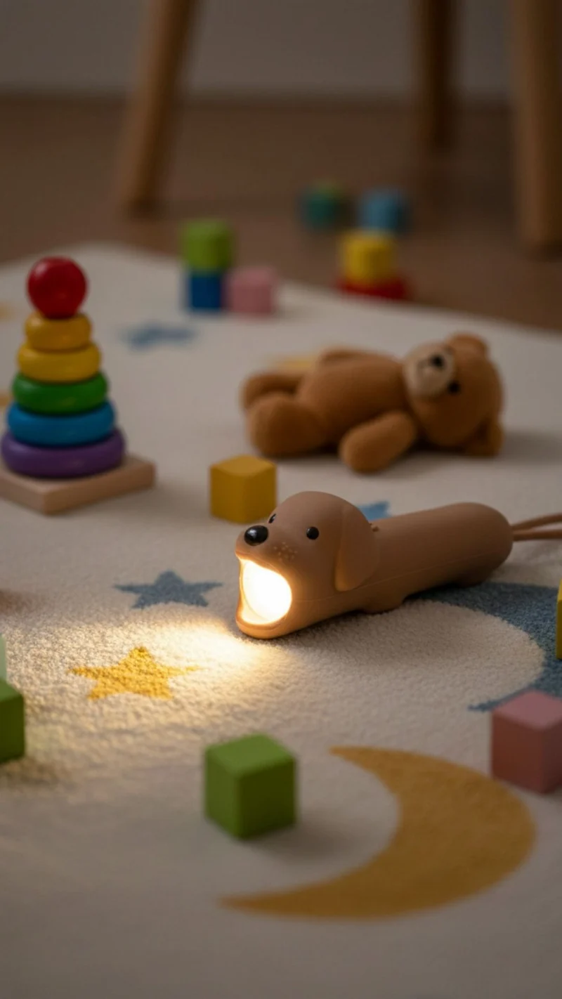 Lampe torche enfant chien caramel rechargeable