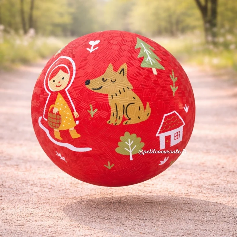Balle bébé chaperon rouge en caoutchouc naturel – 13 cm ou 18 cm