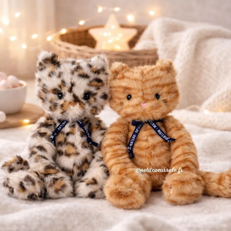 Peluche chat Léo Chat Méloé fabriquée en France – 37 ou 56 cm Maïlou