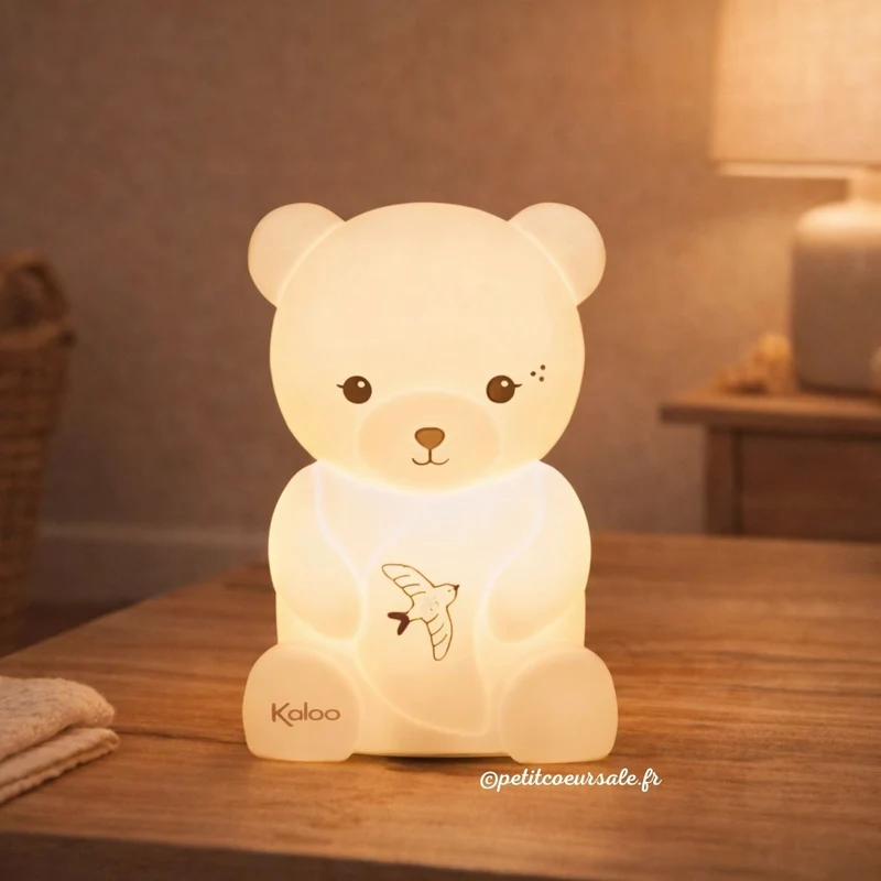 Veilleuse bébé silicone ours – rechargeable 18 cm