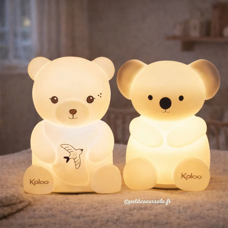 Veilleuse bébé silicone ours – rechargeable 18 cm