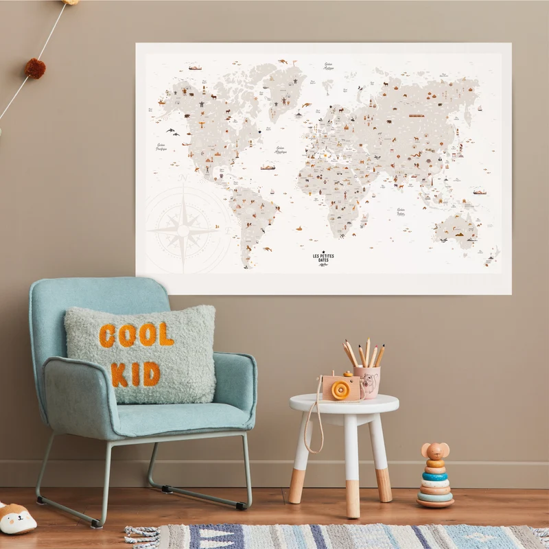 Affiche à tamponner Carte du monde