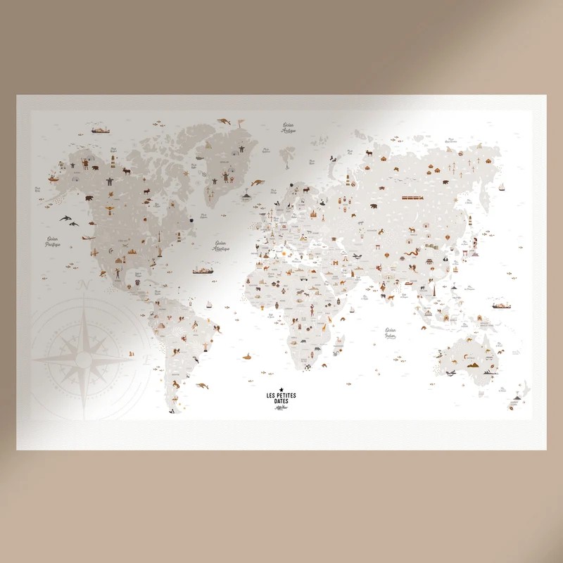 Affiche à tamponner Carte du monde