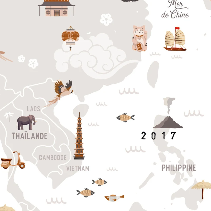 Affiche à tamponner Carte du monde