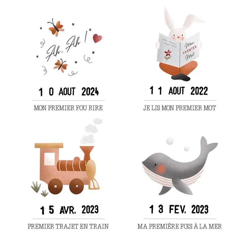 Affiche à tamponner Mes premières fois - Atelier Oranger