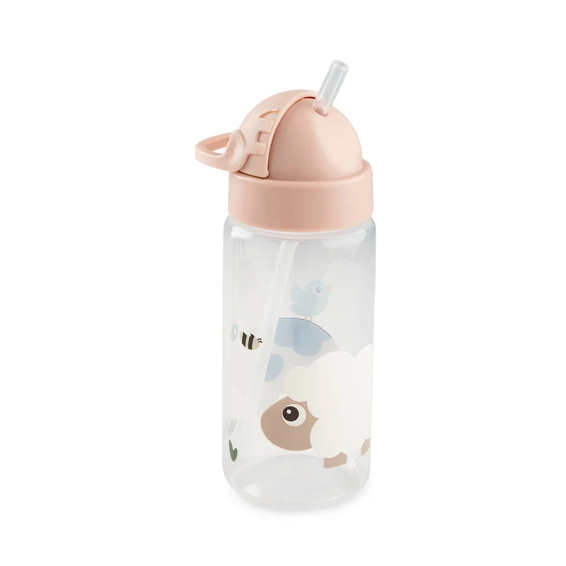 Gourde à paille Tiny farm - Rose - 350 ml