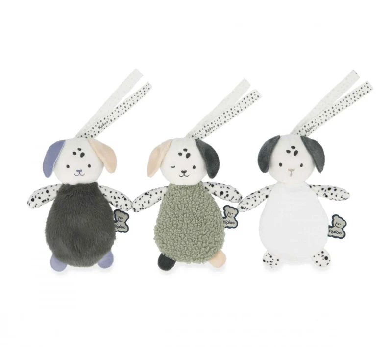 Doudous sensoriels bébé naissance – Set de 3 chiots