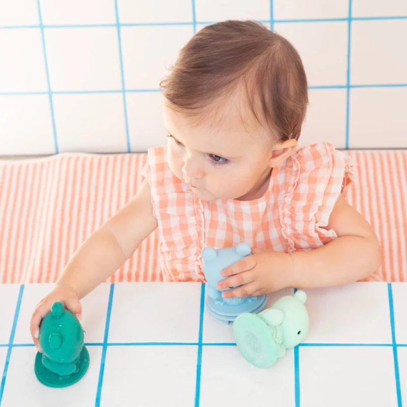 Jouets de bain bébé – Set 3 grenouilles en silicone