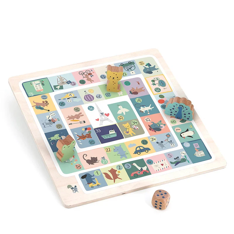 Coffret multi-jeux en bois dès 2 ans – 4 jeux traditionnels