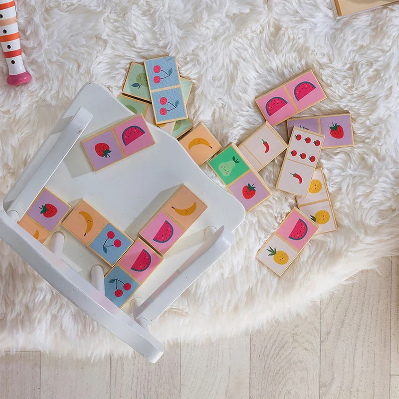 Dominos bois 2 ans – jeu éducatif fruits
