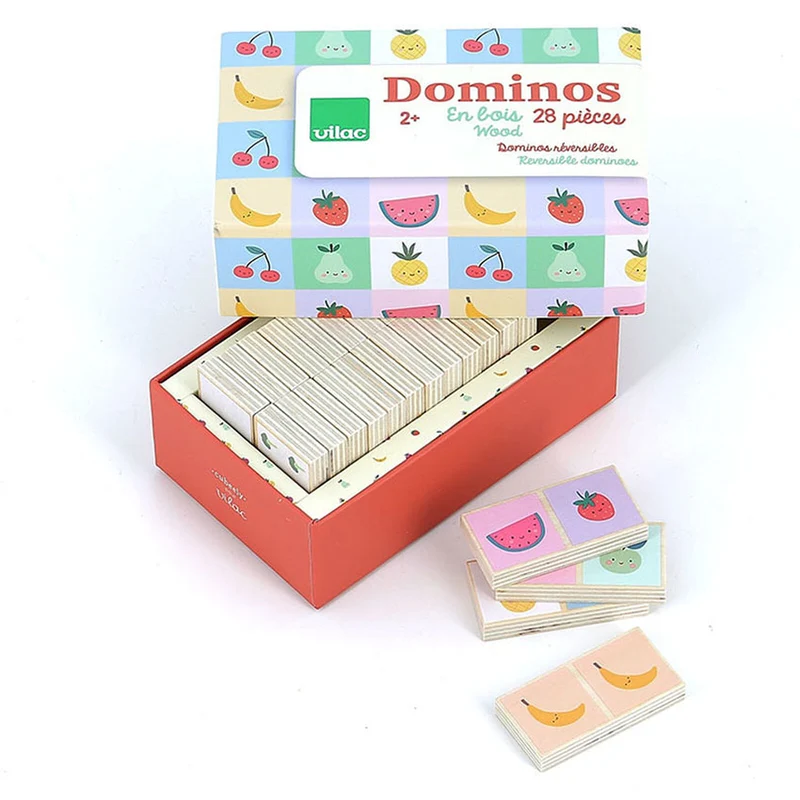 Dominos bois 2 ans – jeu éducatif fruits