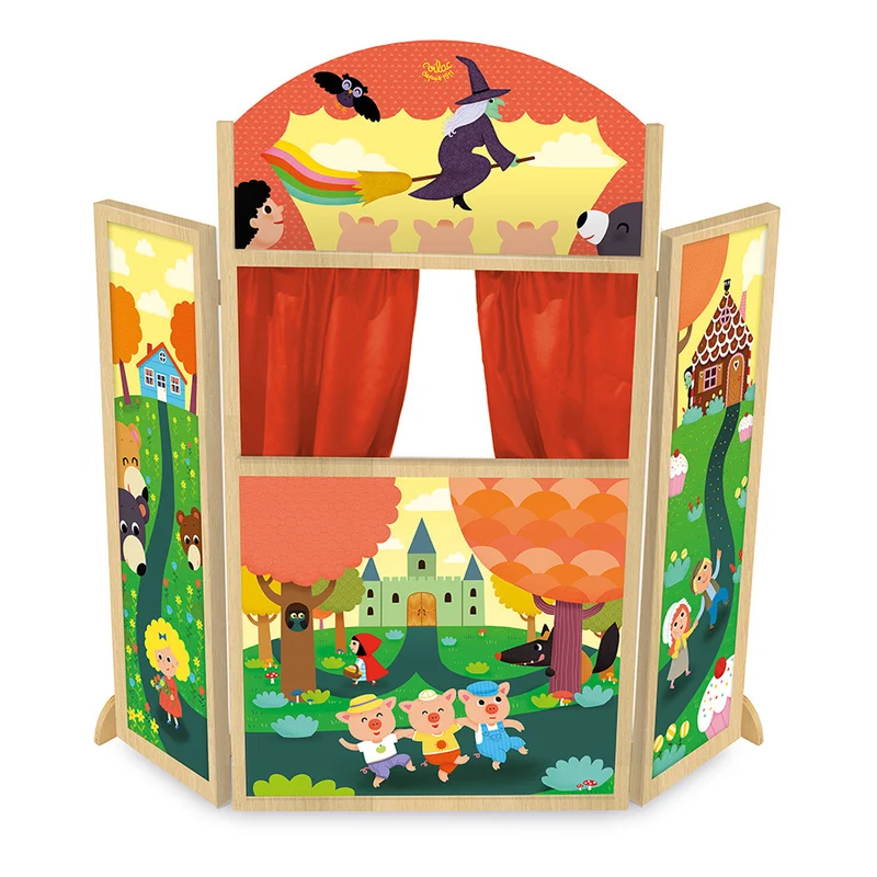 Théâtre de marionnettes en bois enfant – Les Contes