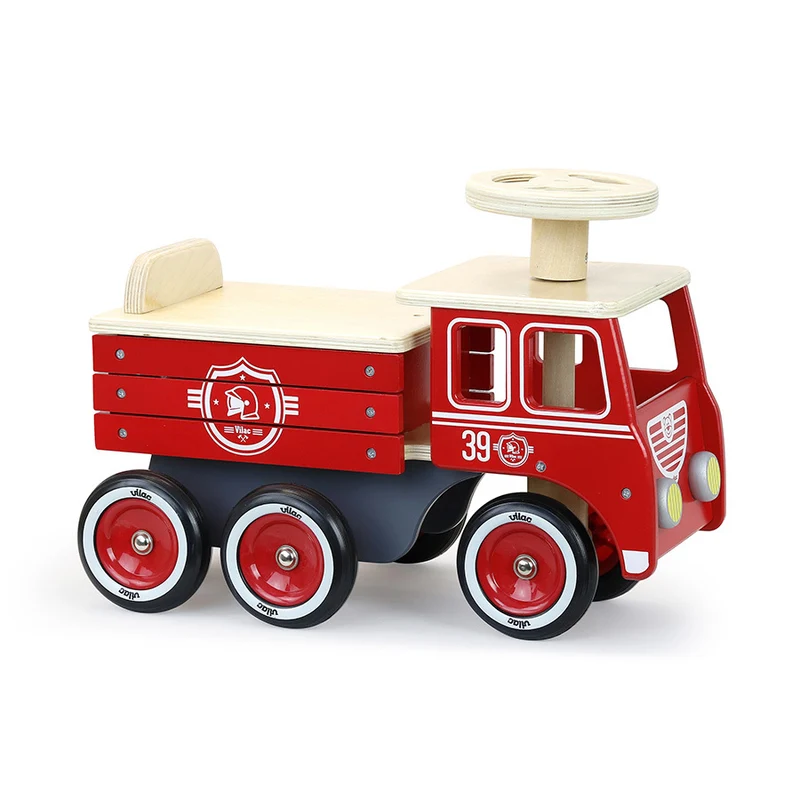 Porteur camion de pompier en bois – dès 18 mois